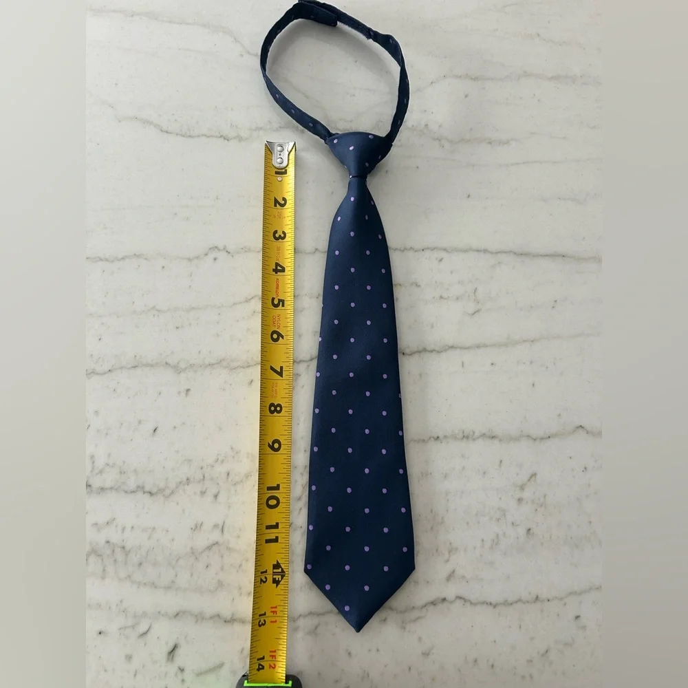 Gymboree Navy Blue Tie with Purple Polka Dots